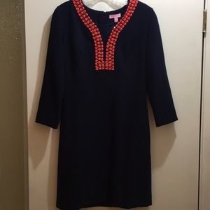 Lilly Pulitzer Bohemian style navy blue dress